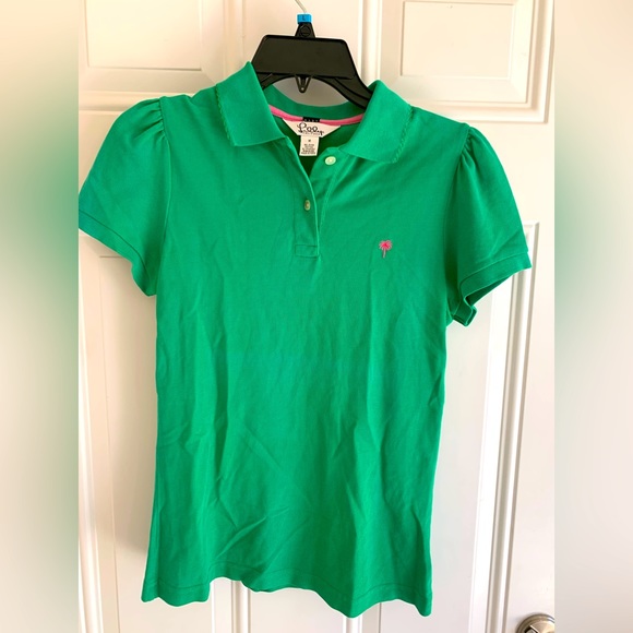 Lilly Pulitzer Other - Vintage Lilly Pulitzer Girls Polo Shirt Size M Green Pima Cotton Blend Button